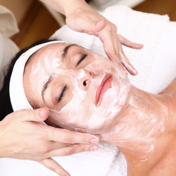 face of women getting a spa treatment